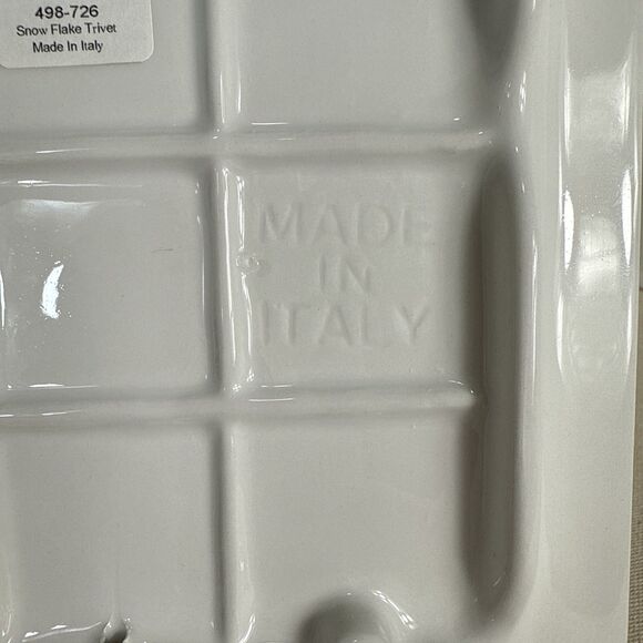 Crate & Barrel Set Of 2 Ceramic Snowflake Trivet Made in Italy Ceramica Stefani - Picture 7 of 9